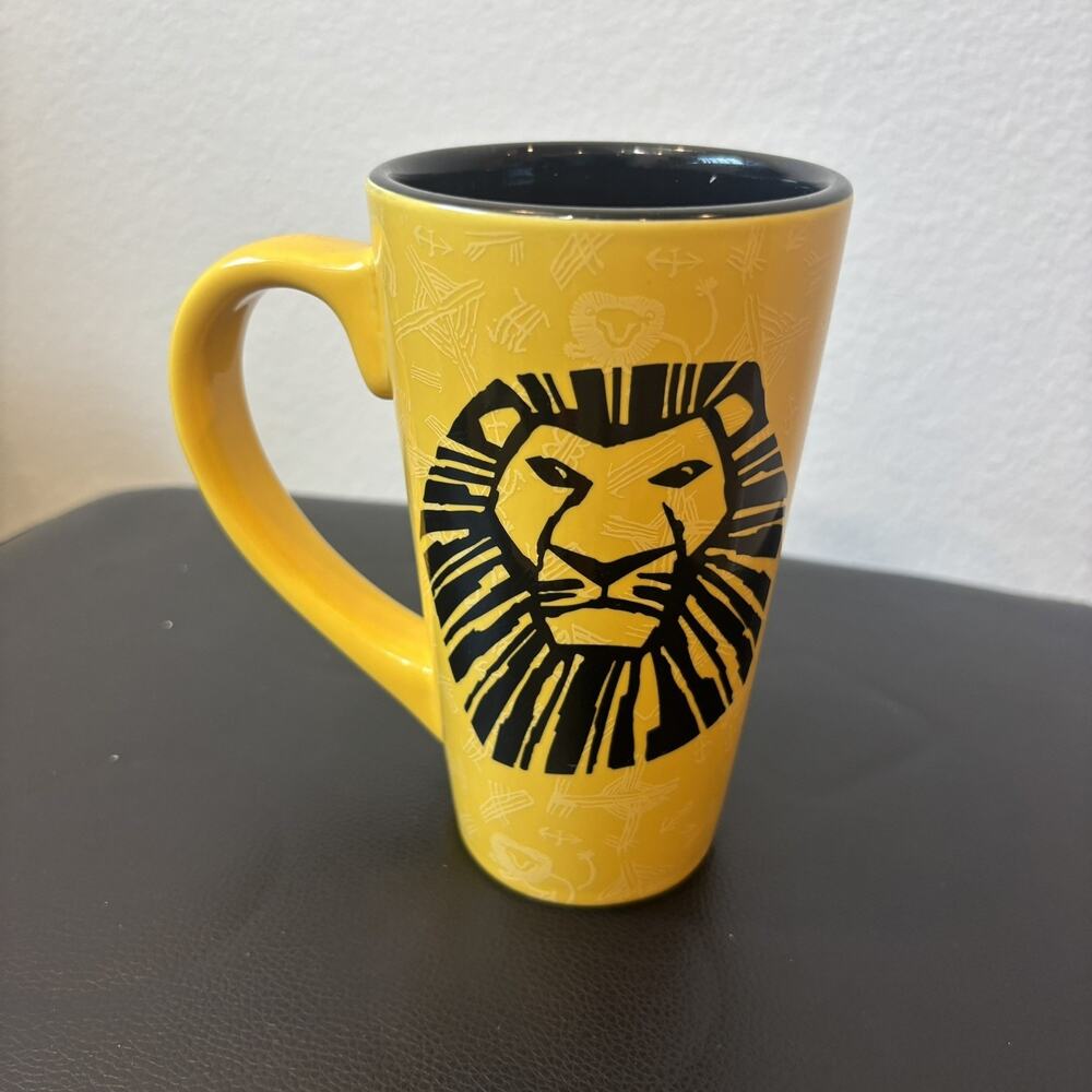 Disney Lion King Broadway Musical Coffee Mug Yellow Black 6"